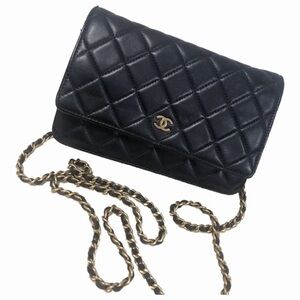 Chanel Black Quilted Crossbody with Gold Chain (Restored)